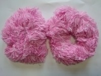 Резинка для волос меховая, d 12 см, цена за пару, цвет - розовый.