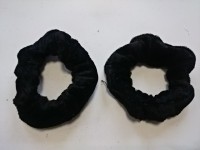 Резинка для волос велюровая, D=9 см, цена за пару, цвет - чёрный.