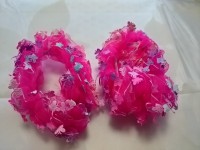 Резинка для волос капроновая, d 10 см, цена за пару, цвет - розовый.