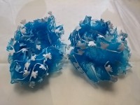 Резинка для волос капроновая, d 10 см, цена за пару, цвет - голубой.