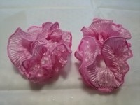 Резинка для волос гофрированная, d 10 см, цена за пару, цвет - розовый.