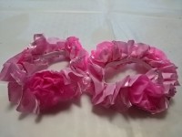 Резинка для волос "розочки", d 10 см, цена за пару, цвет - розовый.