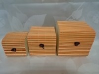 Набор бамбуковых шкатулок "3 в 1": 12*12*12, 10*10*10, 8*8*8 см.