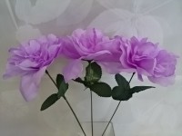 Хризантема сиреневая, l=25 см, цветок 11 * 4 см, пластик, ткань. 