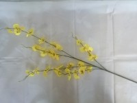 Ветка Орхидеи 93 см, желтая, 1 штука.
