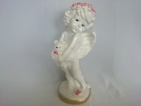 Сувенир Ангел с мишкой, 30 см, гипс.