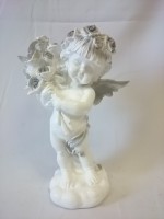 Сувенир Ангел с розами, 33 см, гипс.
