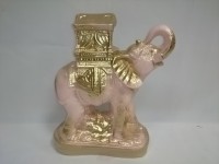 Копилка Слон Богатство розый с золотом, 20 х 27 см, гипс.