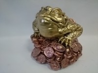 Копилка Жаба денежная, 19 х 18 см, золото с бронзой.