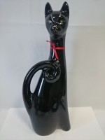 Копилка "Кошка - Василиса" чёрная, 48 см, керамика.