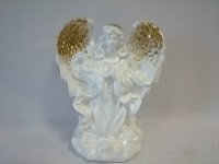 Сувенир Ангелина белая с золотом, 25 см.