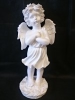 Ангел с венком, цвет - белый, 50 см, гипс.