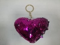 Брелок мягкий фиолетовый "Сердце с пайетками - хамелеонами", 11*8 см (1 шт.)