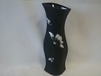 Ваза "Натали", керамика, бархат, цветы, 40 см, цвет -чёрный.