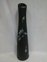Ваза напольная "Беатриче", керамика, бархат, цветы, 71 см, чёрная.