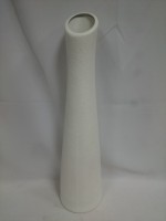 Ваза напольная "Беатриче", керамика, бархат, 71 см, белая.