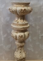 Комплект "Клеопатра" : колонна + ваза, h- 132 см, цвет - слоновая кость, гипс.