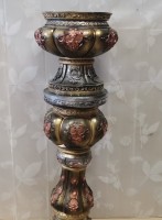 Комплект "Клеопатра" : колонна + ваза, h- 132 см, цвет - бронза с золотом, гипс.