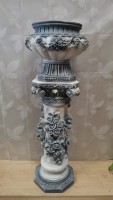 Комплект "Афина" : колонна + ваза, h- 131 см, цвет - античный, гипс.