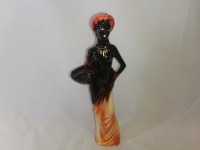 Подсвечник "Лаура", 32 см, керамика, цвет - чёрно-оранжевый.