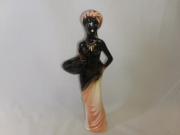 Подсвечник "Лаура", 32 см, керамика, цвет - чёрно-розовый.