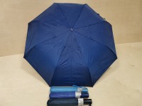 Зонт женский полуавтомат, 8 спиц, синие оттенки, внутри серебро.