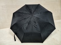 Зонт женский полуавтомат, 8 спиц, чёрный, внутри серебро.