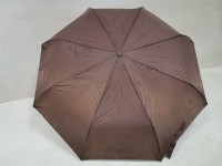 Зонт женский полуавтомат, 8 спиц, коричневый, внутри серебро.