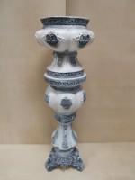 Комплект "Клеопатра" : колонна + ваза, h- 132 см, цвет - античный, гипс.