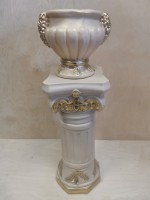 Комплект: колонна + ваза, h - 107 см, цвет - слоновая кость, гипс.