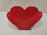 Корзинка подарочная "Сердце", 18*27*11 см, фанера 3мм, цвет - красный.