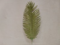 Лист пальмы с цветным напылением, 54 см, 1 штука, пластик, металл, цвет - зелёный.
