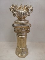 Комплект: колонна + ваза, h - 120 см, цвет - золотой, гипс.