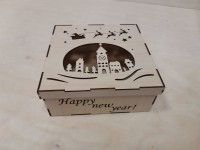 Коробка "Happy new year", 21*21*8 см.