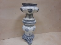 Комплект: тумба Клеопатра + ваза Клеопатра, гипс, h - 92 см, цвет - античный.
