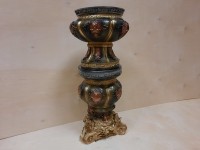 Комплект: тумба Клеопатра + ваза Клеопатра, гипс, h - 92 см, цвет - бронза с золотом.