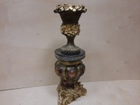 Комплект: тумба Клеопатра + ваза Кубок, гипс, h - 97 см, цвет - бронза с золотом.
