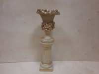 Комплект: колонна + ваза Кубок, гипс, h - 90 см, цвет - слоновая кость.