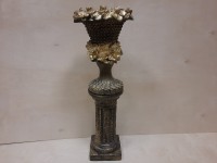Комплект: колонна + ваза Кубок, гипс, h - 90 см, цвет - бронза с золотом.