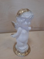Малышка - ангел с сердцем в руках, 24 см, гипс.
