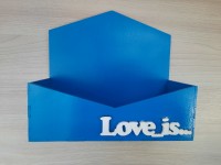 Кашпо - конверт "LOVE", 19*21*9 см, цвет - синий.