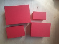 Набор коробок из 4 штук "Прямоугольник", 15,5*11,5*7 см, 13,5*9,5*6 см, 11,5*7,5*5 см,  9,5*5,5*4 см. Цвет - красный.