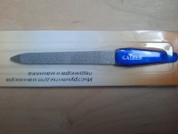 Пилка для ногтей 13 см, синяя ручка.