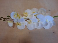 Ветка Орхидеи 97 см силиконовая, цвет - бело-жёлтый.