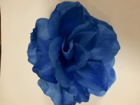 Насадка "роза" шёлковая флористическая, 11 см, 1 штука. Выписывать кратно 30 штукам. Цвет - синий.