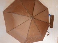 Зонт женский полуавтомат, 8 спиц, 2 сложения, однотонный. Цвет - коричневый.