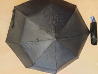 Зонт женский полуавтомат, 8 спиц, 2 сложения, однотонный. Цвет - чёрный.