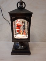 Светильник музыкальный "Дед Мороз и зайцы", h-24 см, работает от сети и на батарейках.