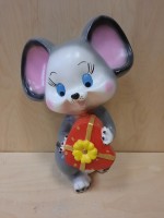 Копилка Мышь с подарком, 42 см, гипс