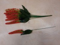Ветка кукурузки одиночная, 43 см, цена за 1 штуку. ВЫПИСЫВАТЬ КРАТНО 10 ШТУКАМ. цвет - красный.